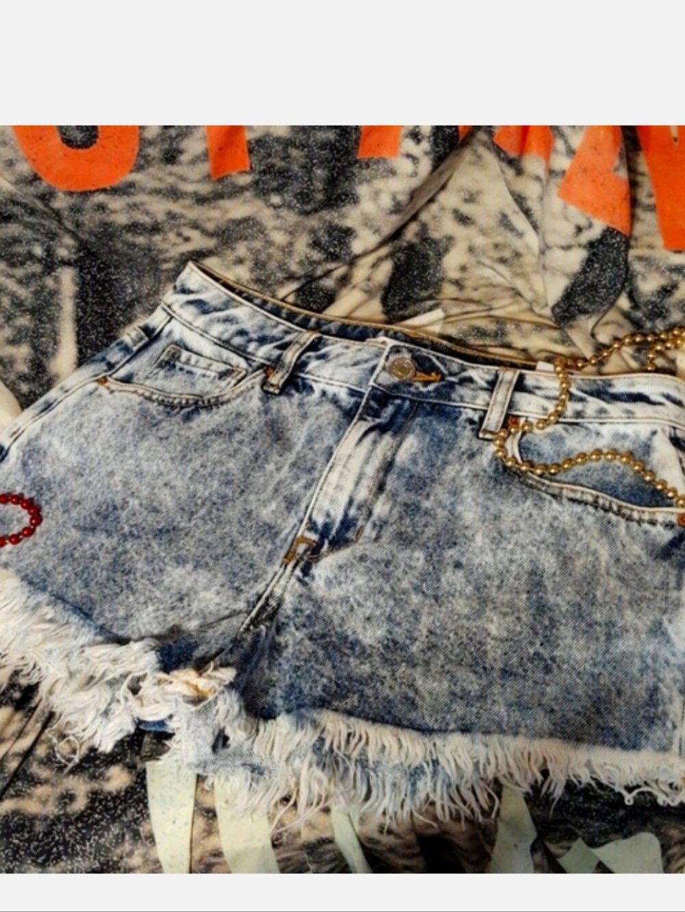 PacSun High Rise FESTIVAL Cutoff Jean Shorts 27